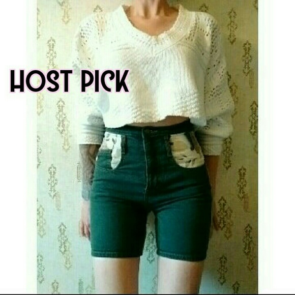 Vintage Pants - |SOLD| Floral 90's High Waist Denim Shorts